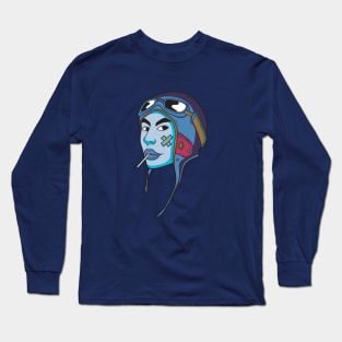 woman with helmet Long Sleeve T-Shirt